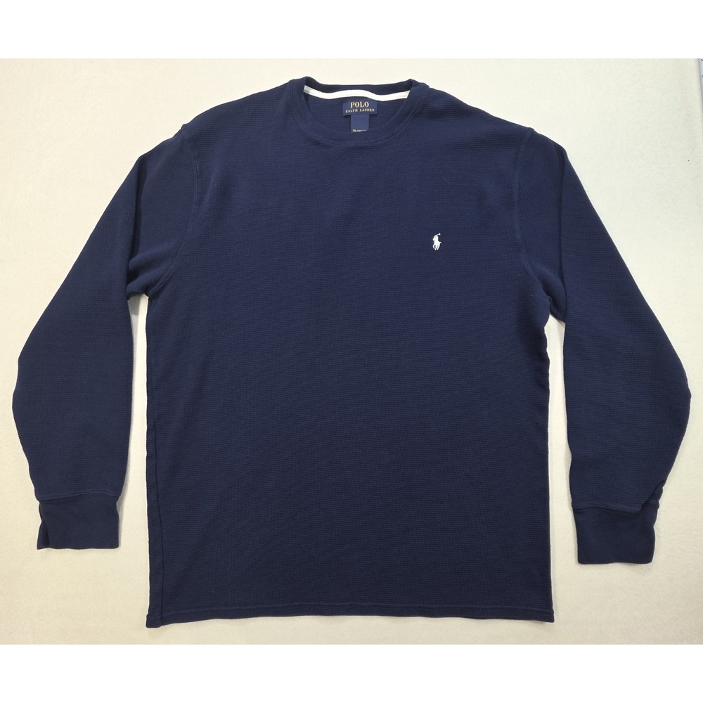 Polo Ralph Lauren Thermal Shirt Mens 2XL Waffle LIMITED USE Long Sleeve Blue